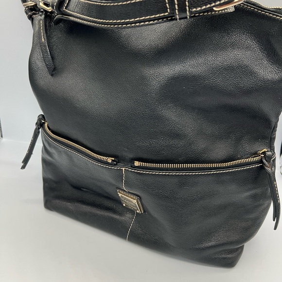 Dooney & Bourke Black Leather Shoulder Bag with Gold Hardware - Picture 2 of 7